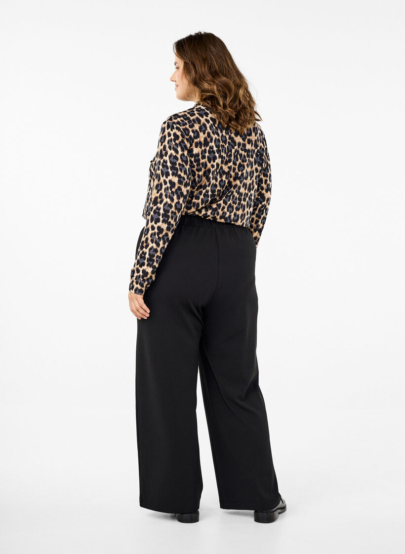 FLASH - Wide-leg trousers, Black, Model image number 1