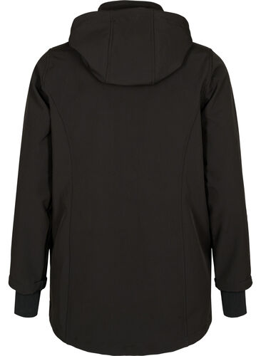 Short softshell jacket with detachable hood, Black, Packshot image number 1