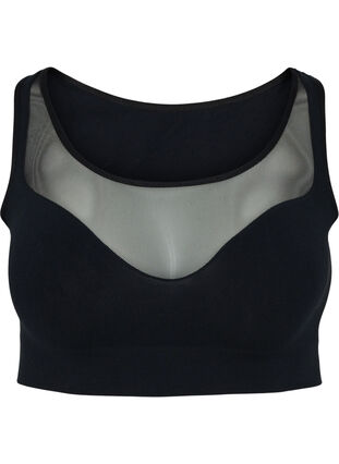 Soft bra with mesh, Black, Packshot image number 0