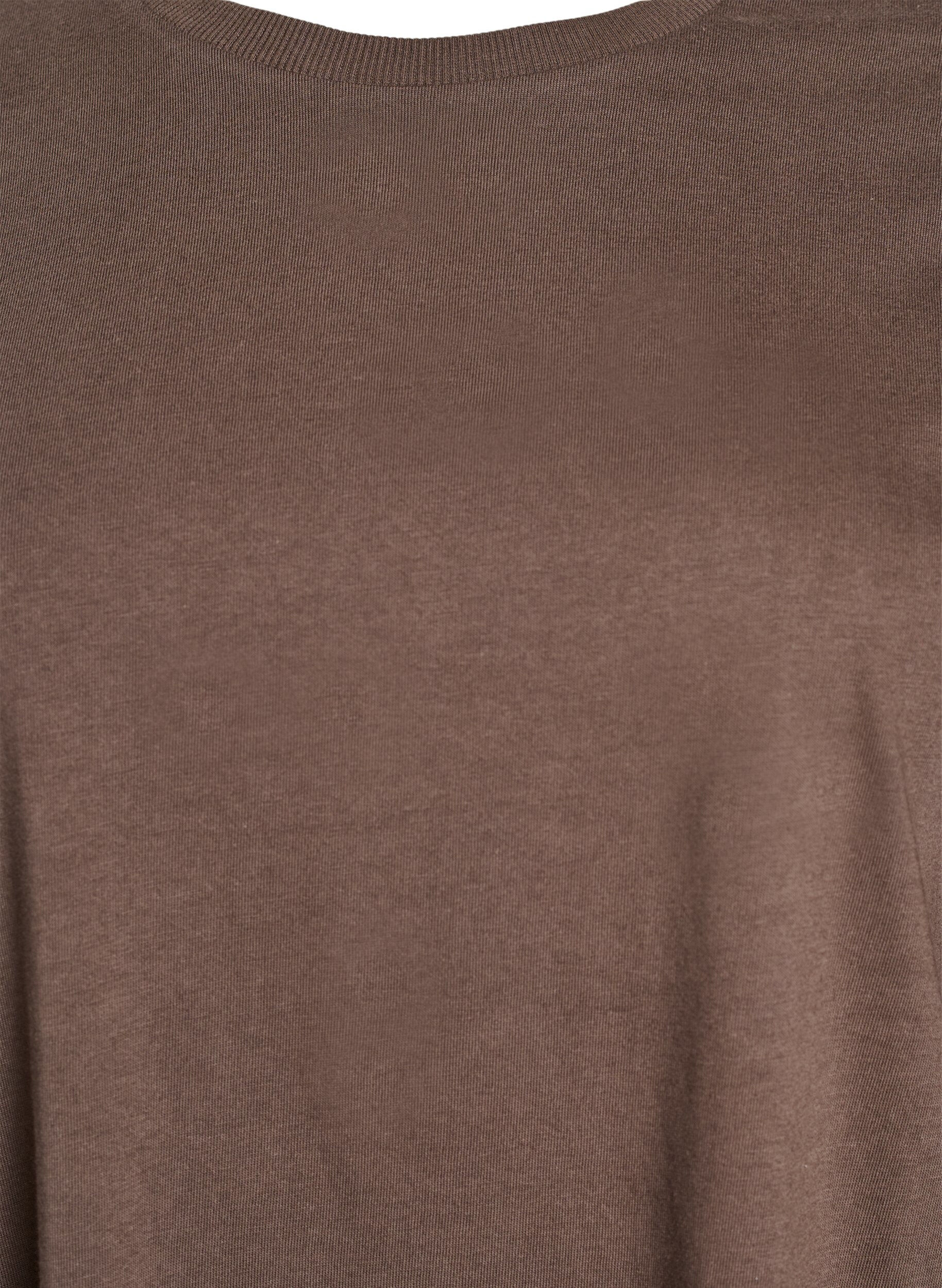 Zizzifashion Knee-length cotton T-shirt dress, Brown, Packshot image number 2