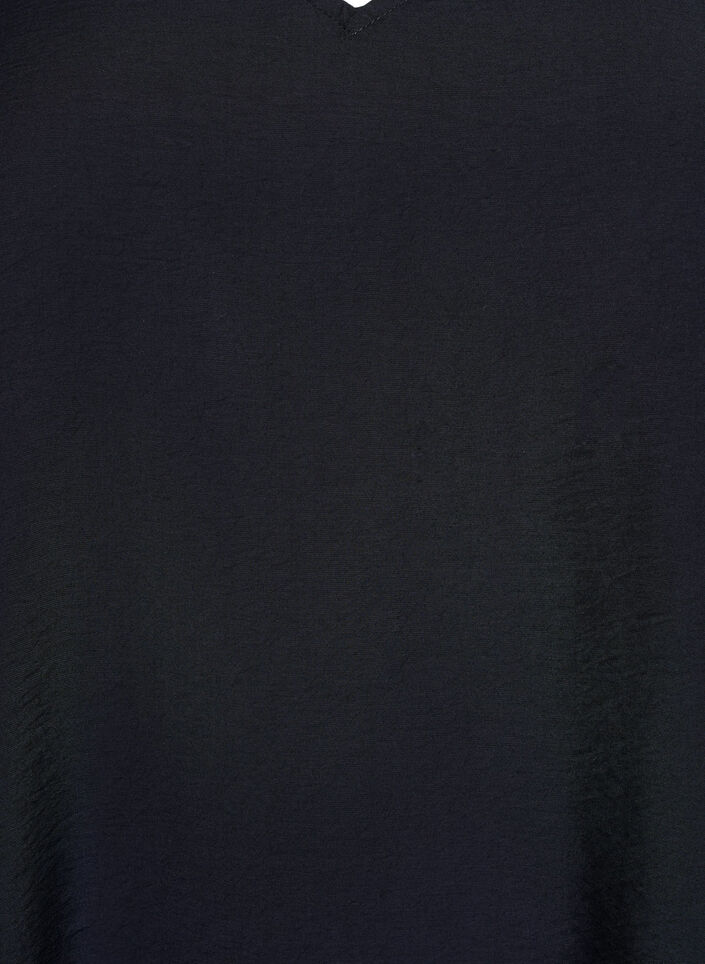 Tunic with 3/4 sleeves and a V-neck, Black, Packshot image number 2