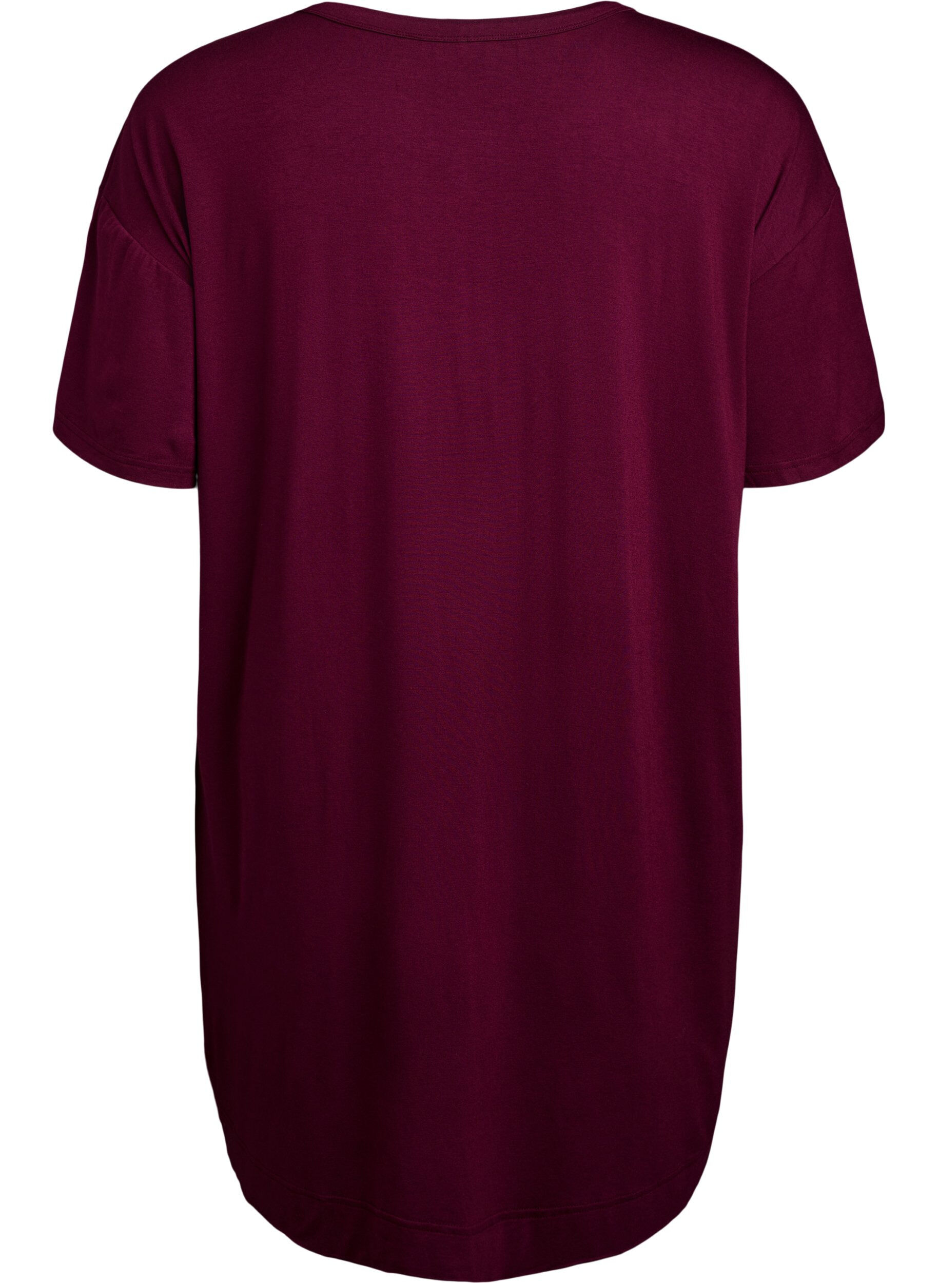 Zizzifashion Short-sleeved nightgown in viscose, Fig, Packshot image number 1
