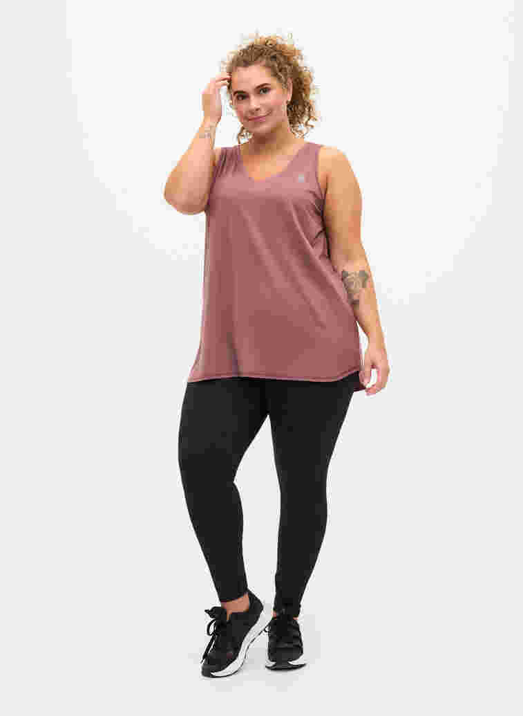 Sports top with V-neck, Rose Taupe, Model image number 2