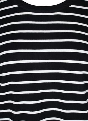 	 Knitted viscose top with long sleeves, Black W/Stripes, Packshot image number 2