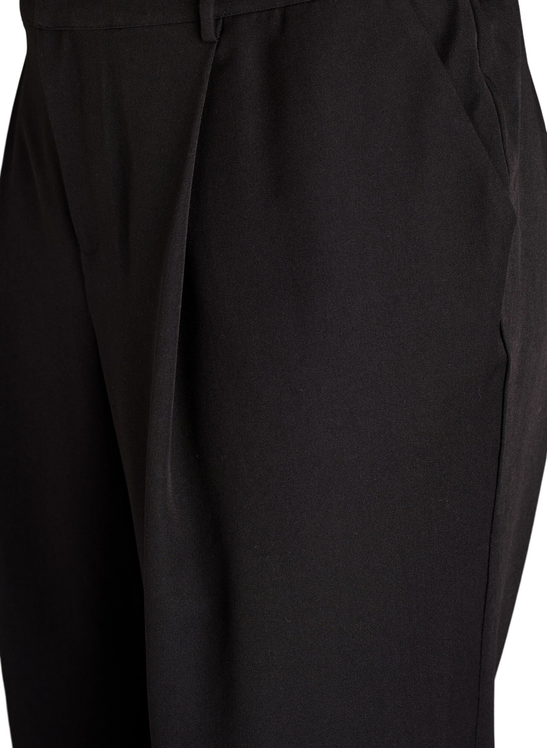 Zizzifashion High-waisted tailored trousers with straight legs, Black, Packshot image number 2
