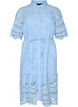 Shirt dress in broderie anglaise with a tie-belt, Blue, Packshot image number 0