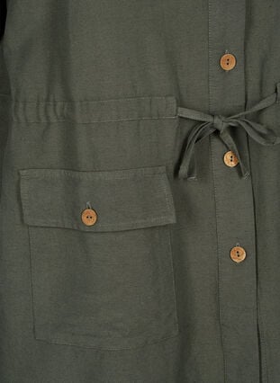 Linen blend shirt with pockets, Thyme, Packshot image number 3