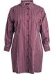 Striped shirt dress with an elasticated waist, Dark Bordeaux, Packshot image number 0
