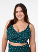 Bikini top with polka dots and ruffle details, Green, Model image number 0