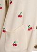 Knitted cardigan with cherry embroidery, Vanilla, Packshot image number 3
