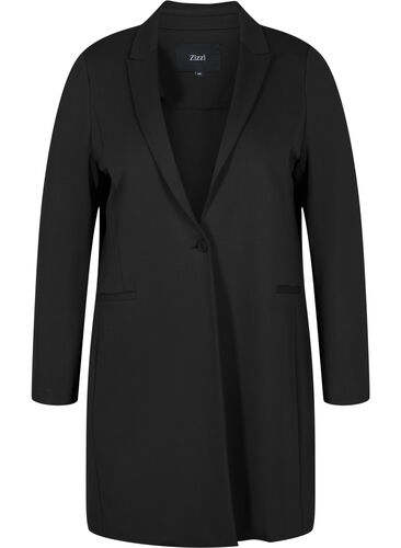 Long blazer, Black, Packshot image number 0