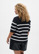 Striped knit top with short sleeves, Black, Model image number 2