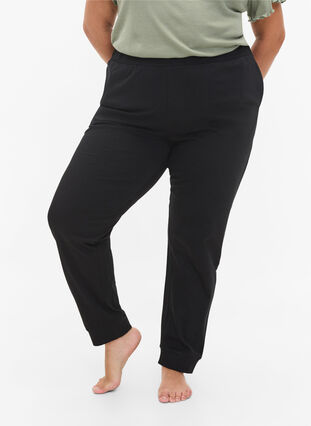 Cotton pyjama bottoms, Black, Model image number 1
