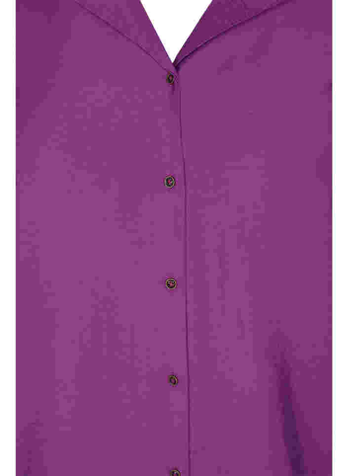 Viscose shirt with smock sleeves, Grape Juice, Packshot image number 2
