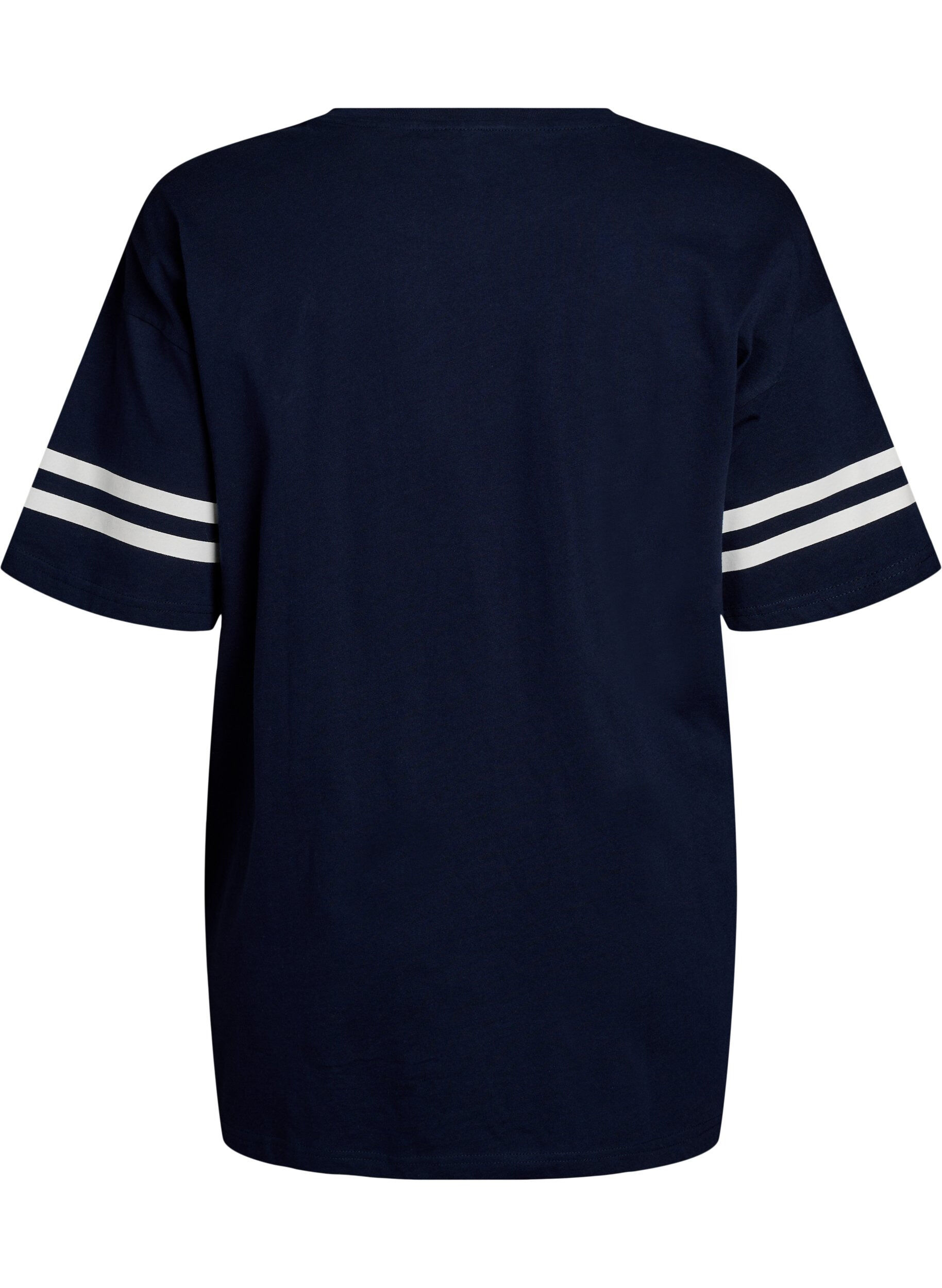 Zizzifashion Sporty oversized college T-shirt, Blue, Packshot image number 1