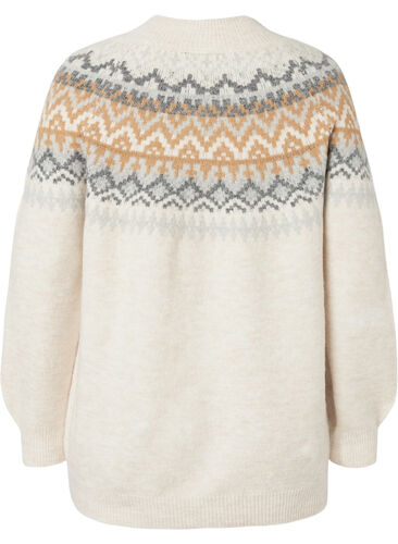 Pullover with pattern, Birch Mel. Comb, Packshot image number 1