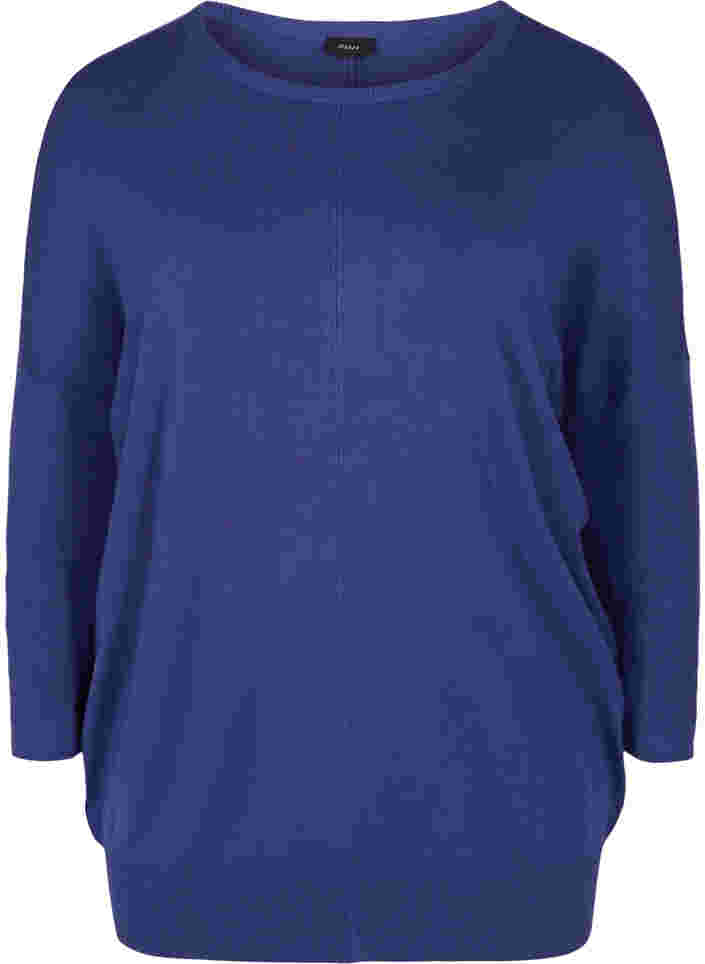 Knitted tunic in viscose blend, Deep Cobalt, Packshot image number 0