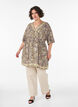Viscose tunic with paisley print and tie-string, Yellow, Model image number 1
