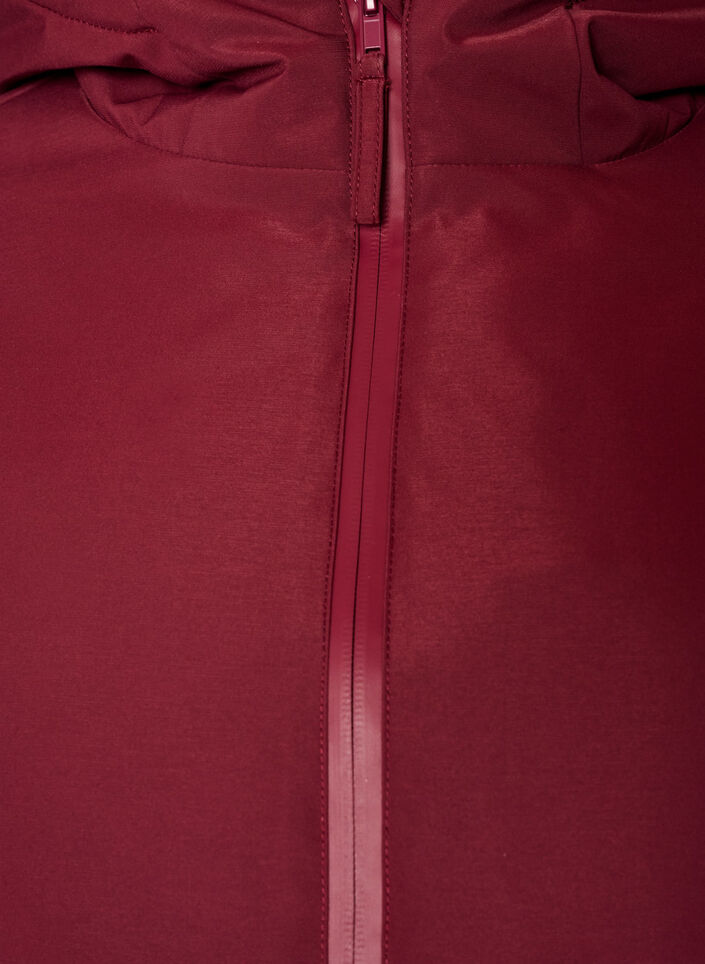 Winter jacket with hood and adjustable waist, Red, Packshot image number 2