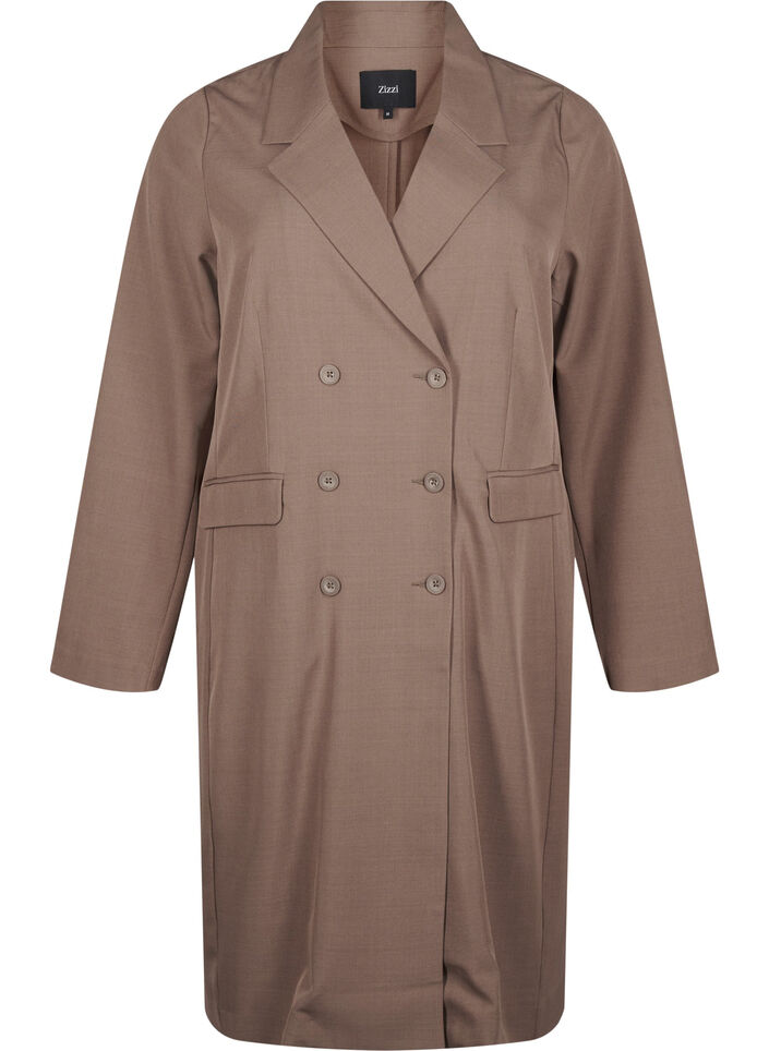 Double-breasted blazer dress, Walnut, Packshot image number 0