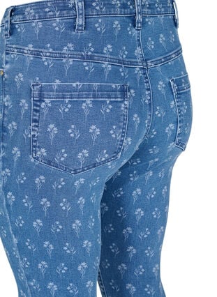 Super slim Amy jeans with flower print, Blue denim, Packshot image number 3