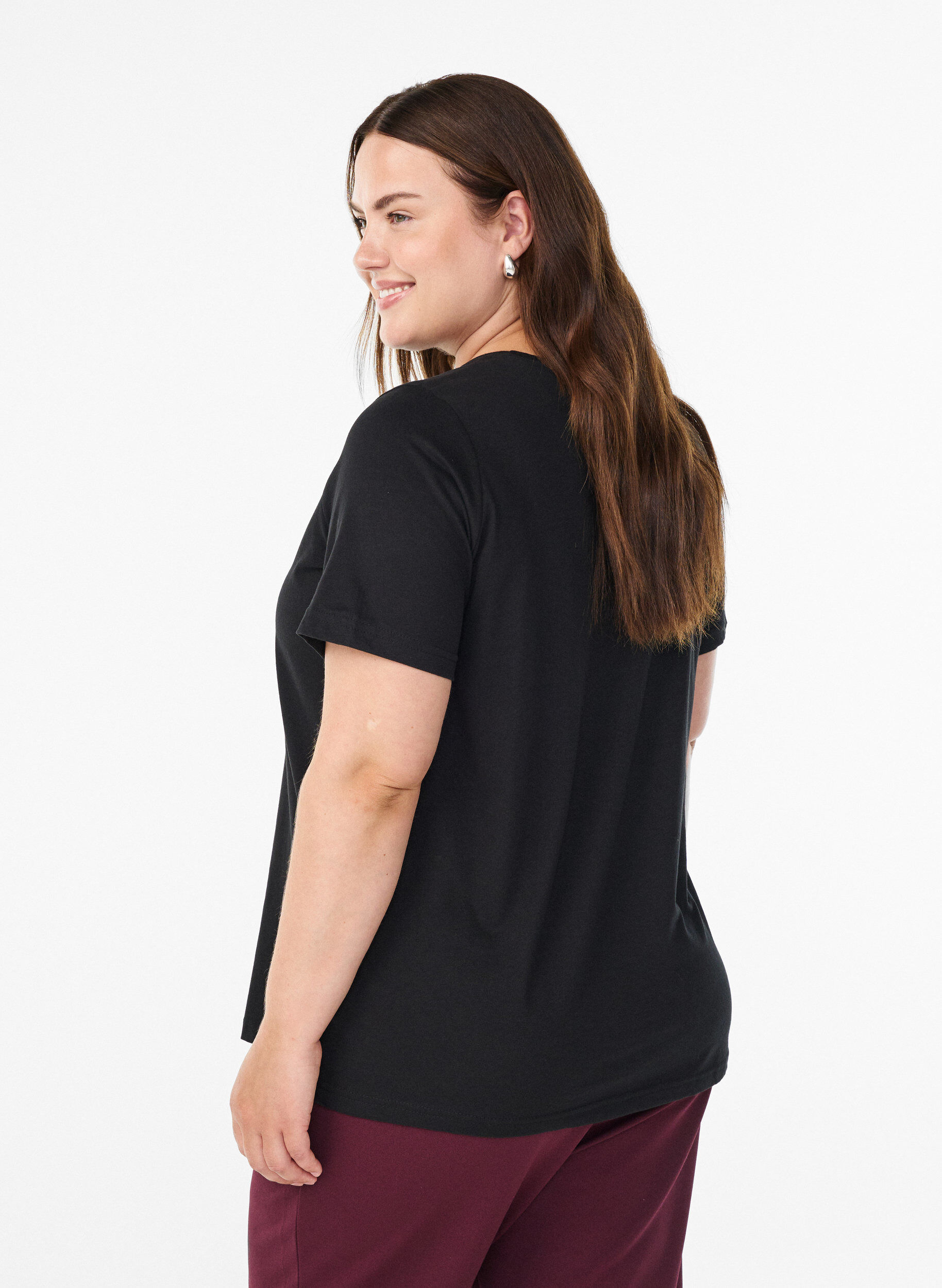 ZizzifashionT-shirt with motif, Black, Model image number 2