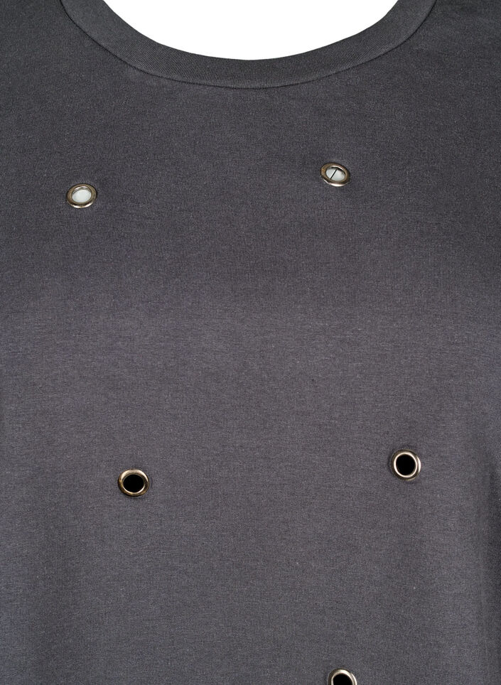 Sweatshirt with eyelets, Dark Grey, Packshot image number 2