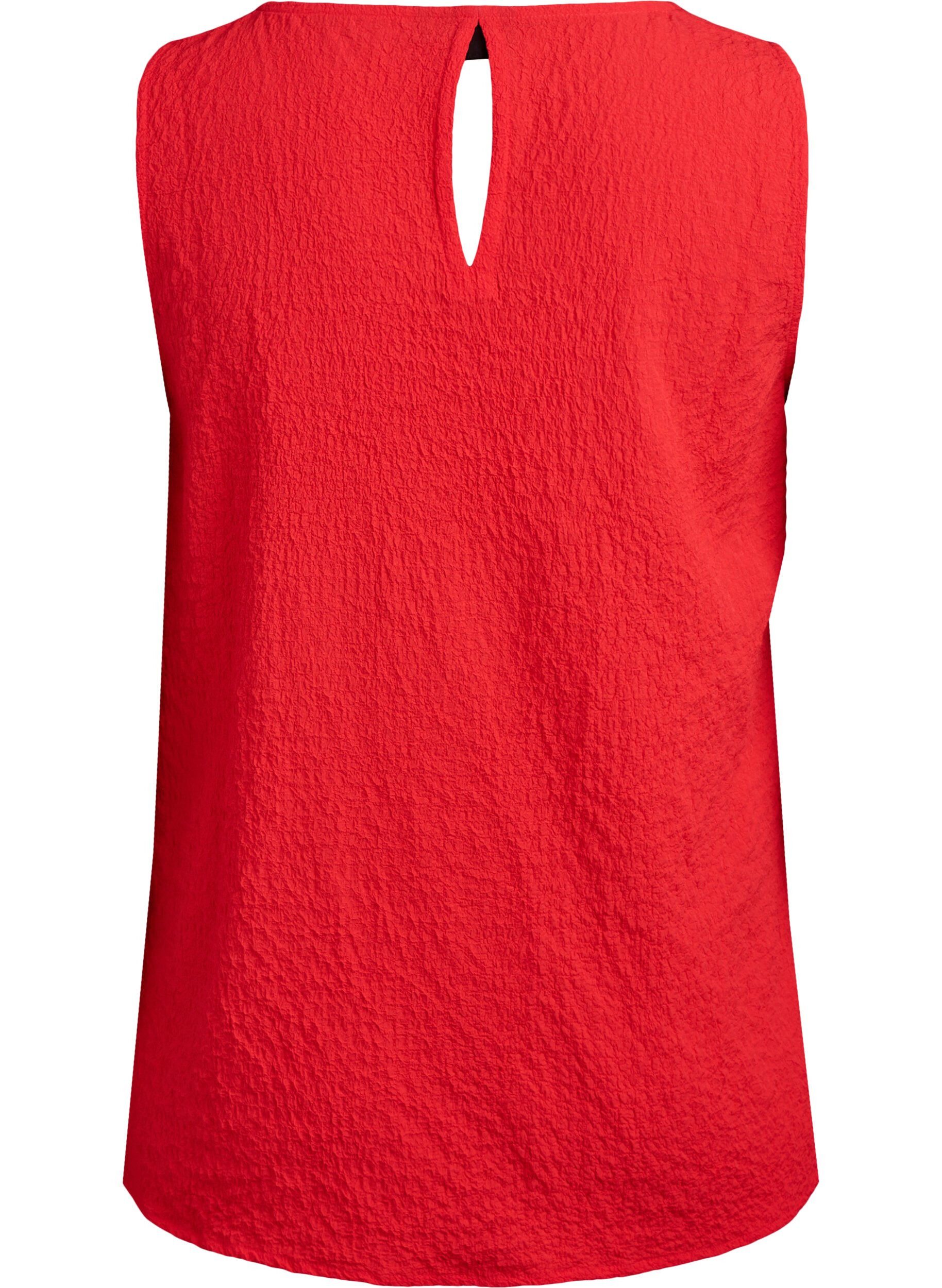 ZizzifashionSleeveless top with texture, Red, Packshot image number 1