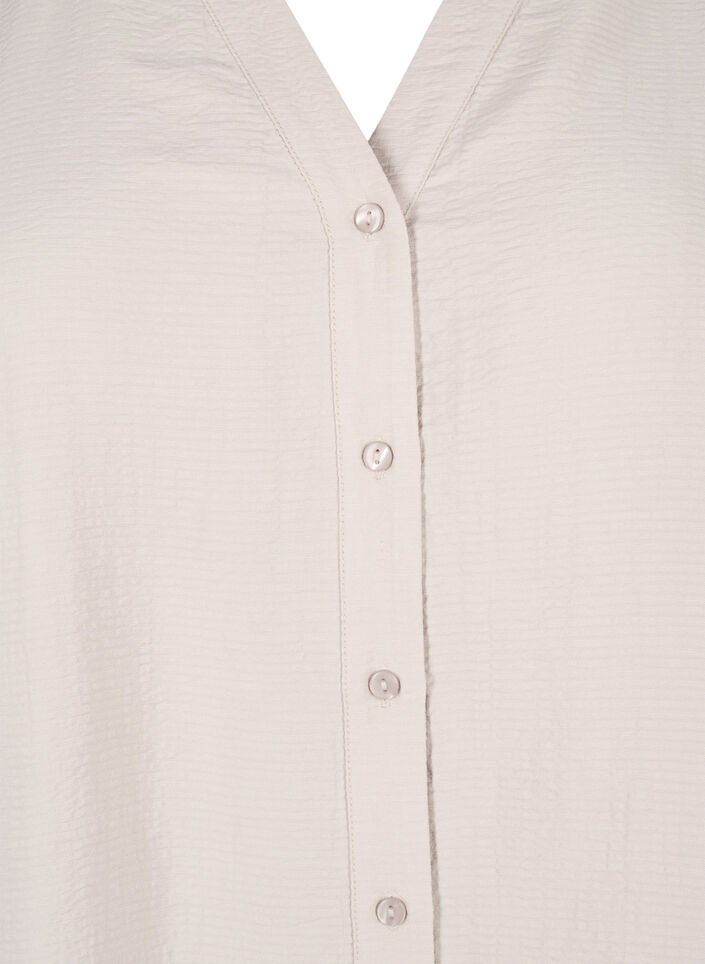 Viscose shirt blouse with 3/4 sleeves, Chateau Gray, Packshot image number 2