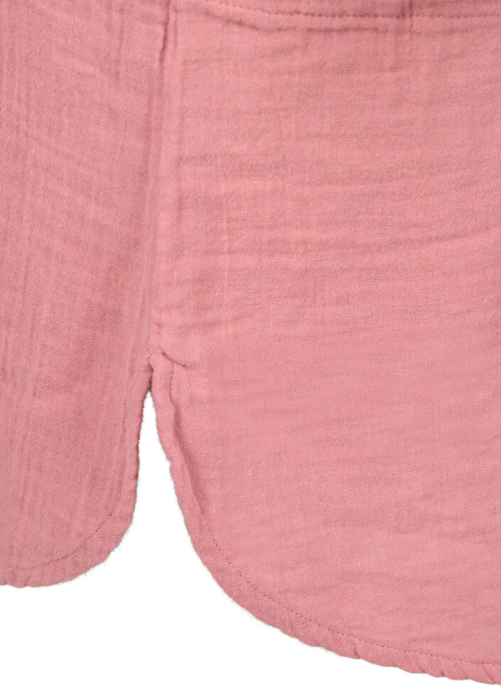 Long shirt in cotton muslin, Old Rose, Packshot image number 3