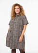 Denim shirt dress with leopard print, Brown, Model image number 0