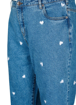Mille mom fit jeans with embroidery, Light Blue Heart, Packshot image number 2