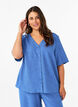 V-neck shirt blouse with short sleeves, Blue, Model image number 0