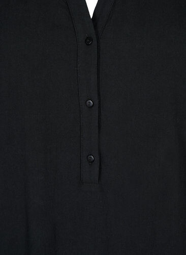 FLASH - Short sleeved midi dress in cotton, Black, Packshot image number 2