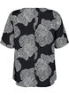 Short sleeve viscose Blouse with print, Black, Packshot image number 1