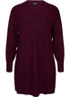 Short knitted dress with a V-shaped textured pattern, Red, Packshot image number 0