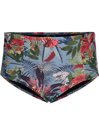 High-waisted bikini bottoms with floral print