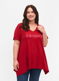 Cotton t-shirt with short sleeves, Barbados Cherry BLES, Model