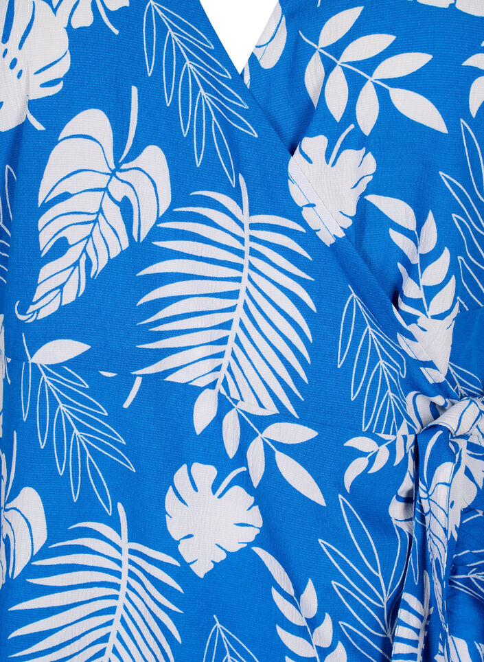 FLASH - Wrap dress with short sleeves, Skydiver White AOP, Packshot image number 2