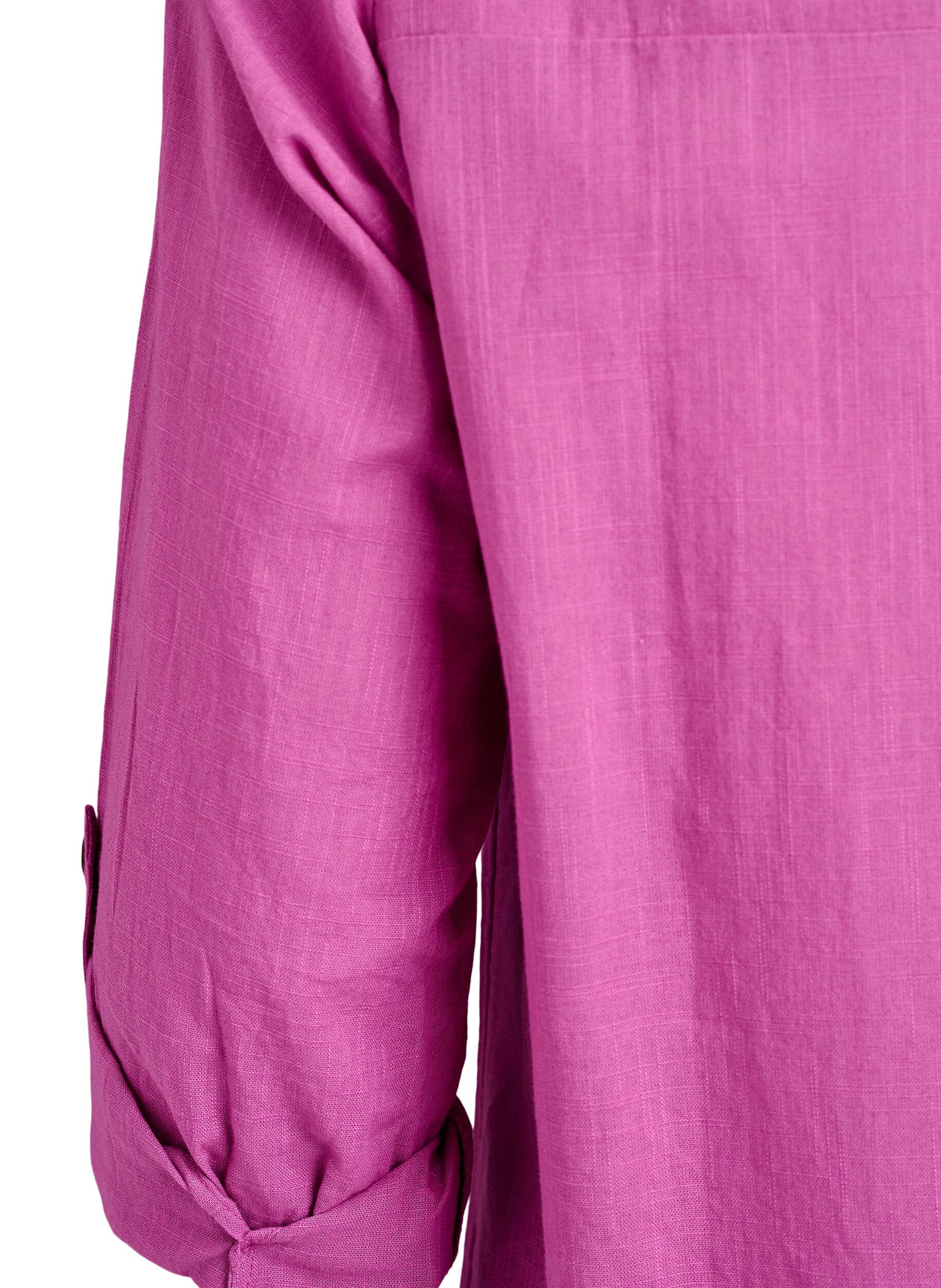 Zizzifashion Cotton shirt blouse with V-neck, Pink, Packshot image number 3
