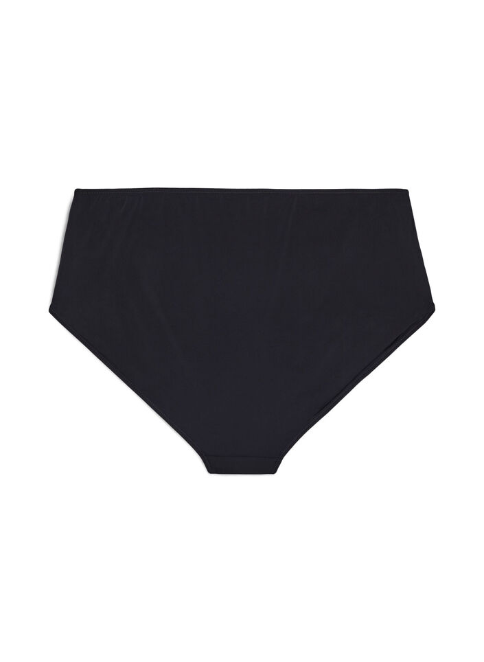 Microfiber briefs with floral embroidery, Black, Packshot image number 1