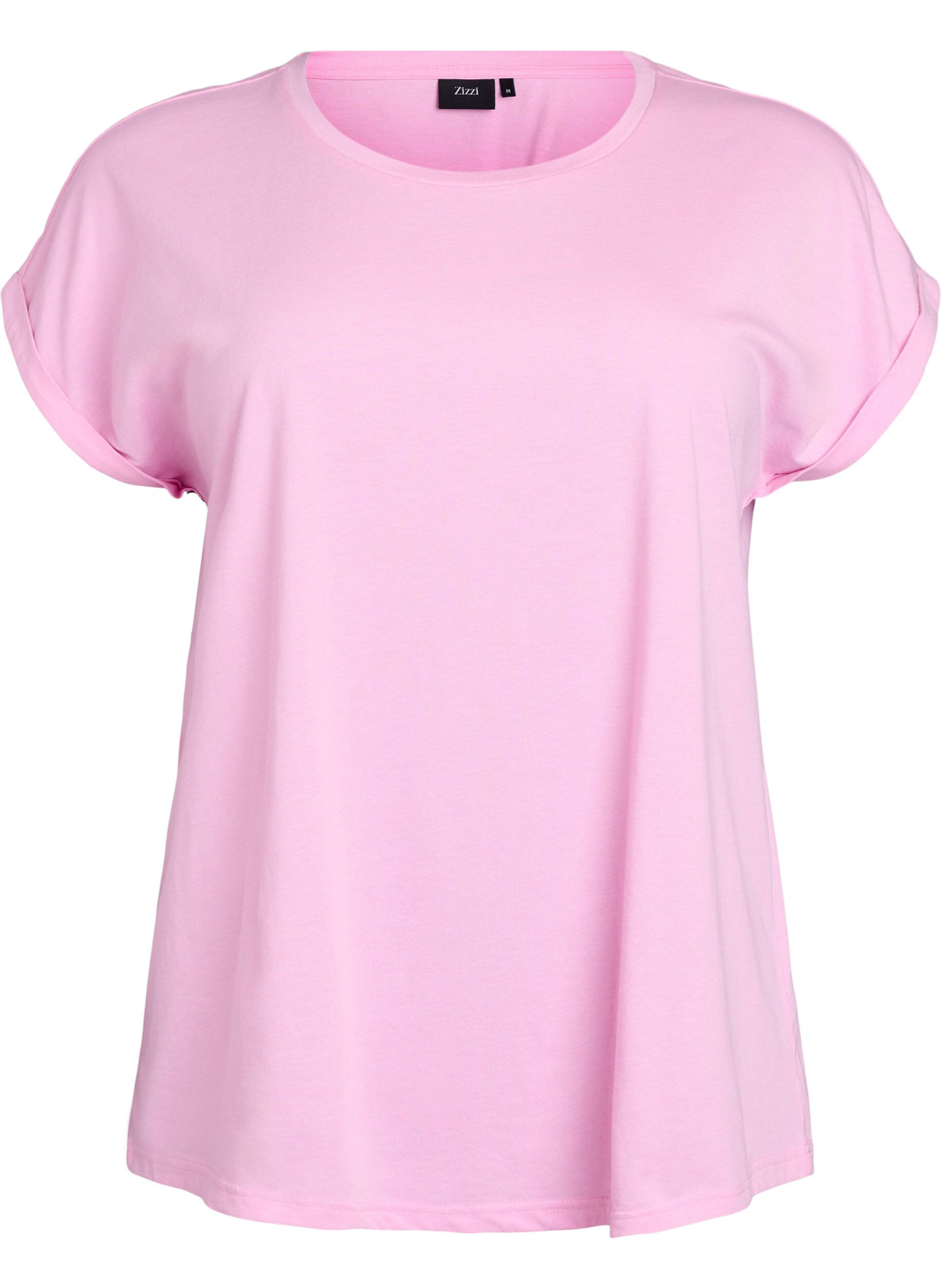 Zizzifashion Short sleeved cotton blend t-shirt, Pink, Packshot image number 0