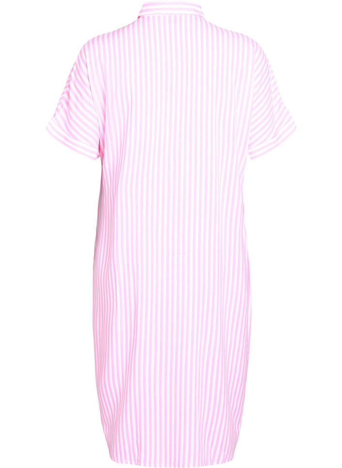 FLASH - Long shirt dress with short sleeves, Pink, Packshot image number 1