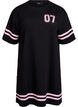 Short T-shirt dress with sporty details, Black, Packshot image number 0