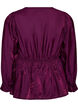 Shiny viscose blouse with peplum effect, Purple, Packshot image number 1