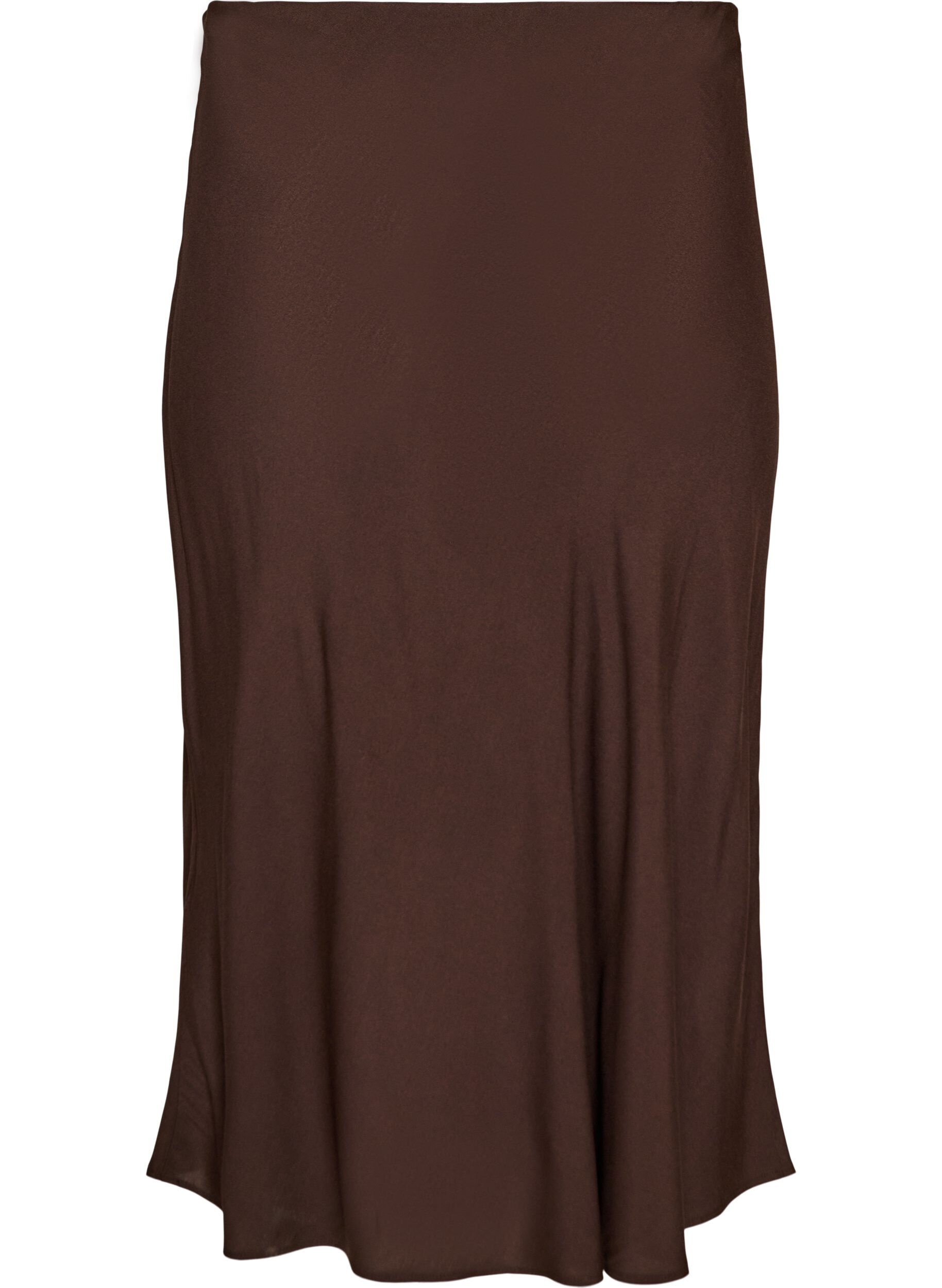 ZizzifashionViscose skirt with an elasticated waist, Brown, Packshot image number 1