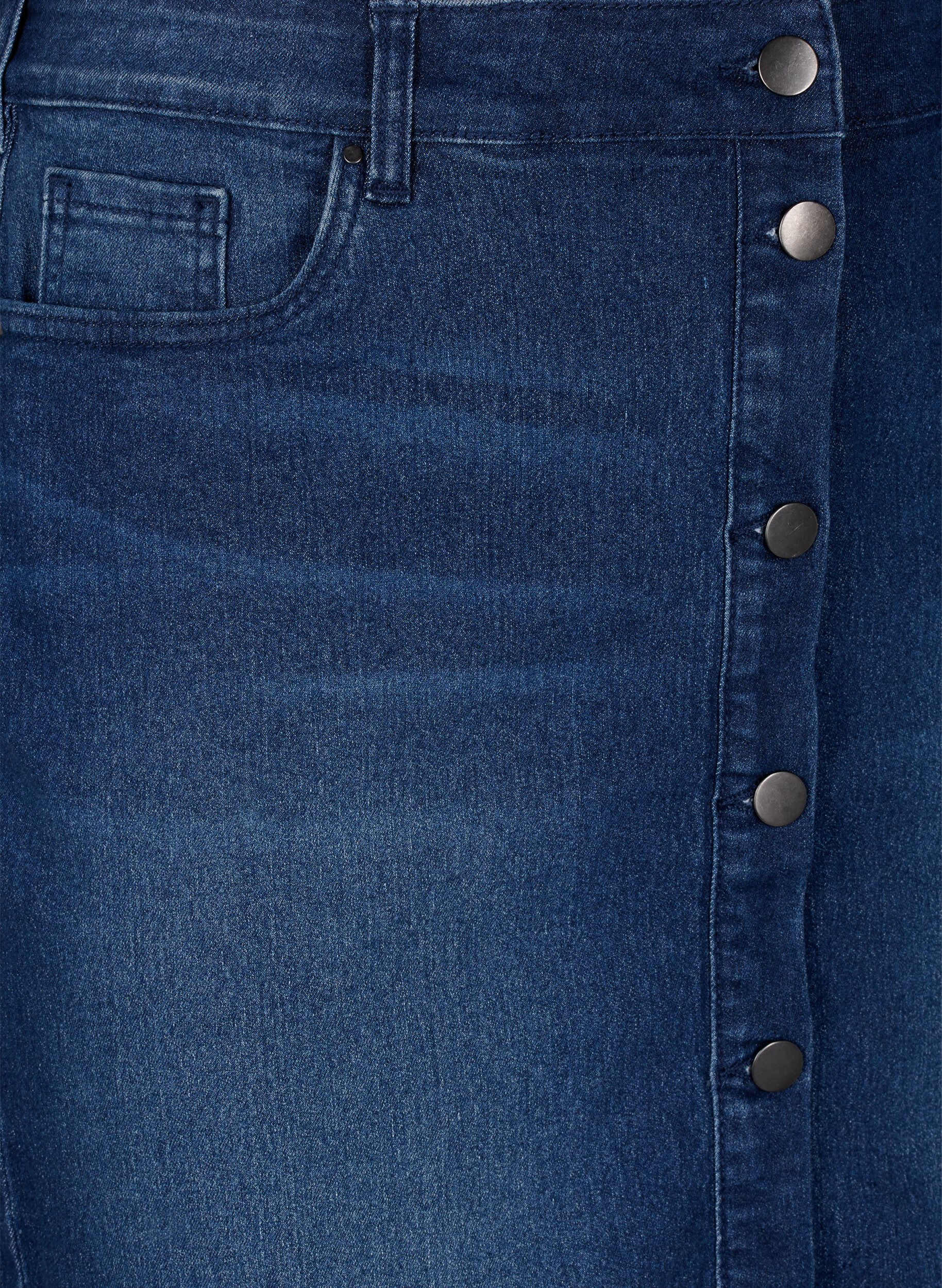 Zizzifashion FLASH - Denim skirt with button closure, Blue, Packshot image number 2