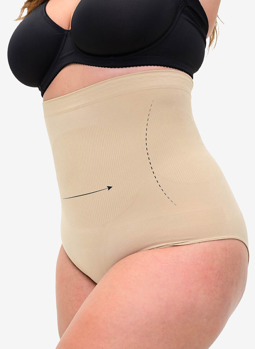 High waisted shapewear underwear, Beige, Model image number 0