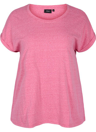 Marled cotton t-shirt, Fandango Pink Mél, Packshot image number 0