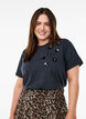 Washed T-shirt with sequin flowers, Dark Grey, Model image number 0